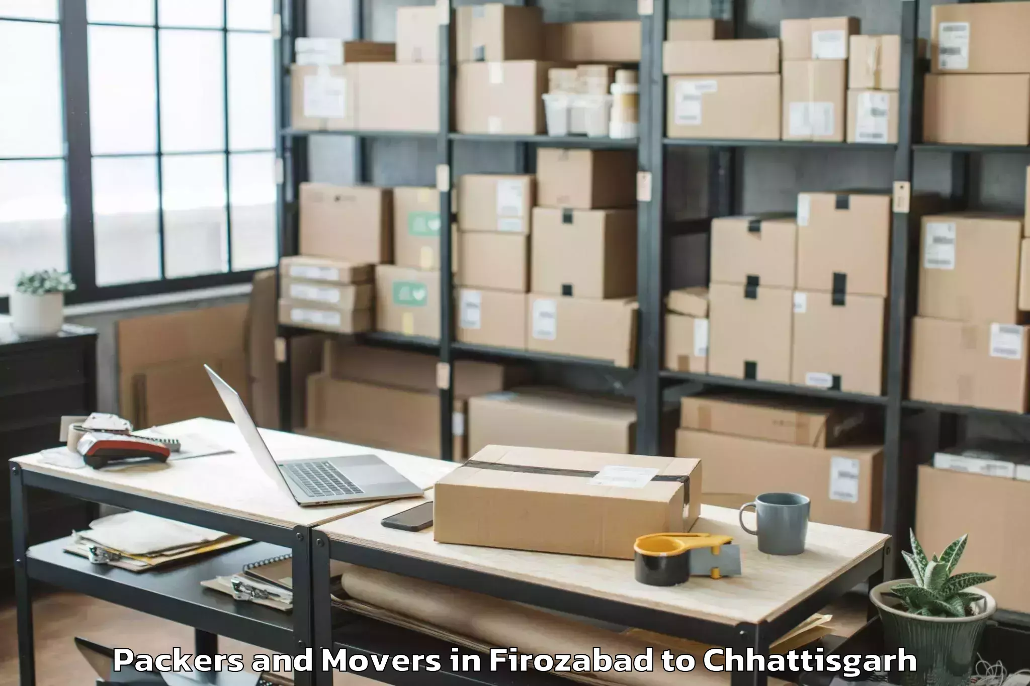 Affordable Firozabad to Kawardha Packers And Movers